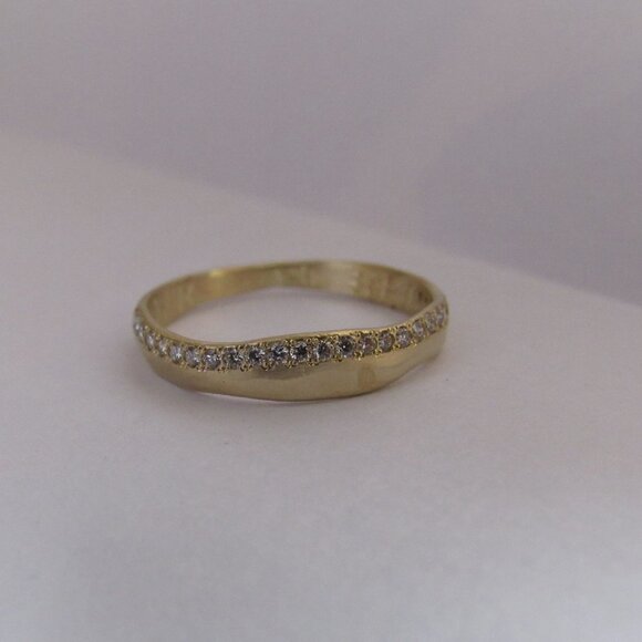 Engagement ring. 14K solid Yellow gold ring with 0.25ct Diamonds. Unique - Picture 8 of 17